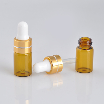 3ml Dropper ματιών γυαλιού μπουκαλιών ουσιαστικού πετρελαίου καφετιά μπουκάλια