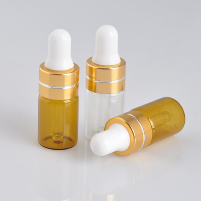 3ml Dropper ματιών γυαλιού μπουκαλιών ουσιαστικού πετρελαίου καφετιά μπουκάλια