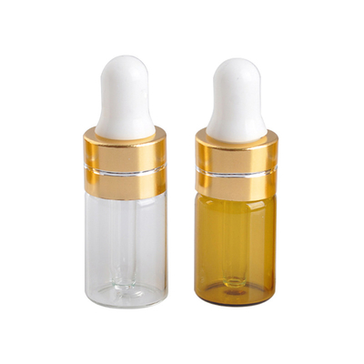 3ml Dropper ματιών γυαλιού μπουκαλιών ουσιαστικού πετρελαίου καφετιά μπουκάλια