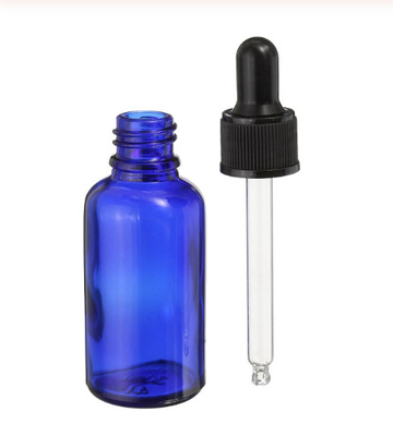 Dropper γυαλιού LinDeer 30ml μπλε μπουκάλια με τη μαύρη πλαστική ΚΑΠ