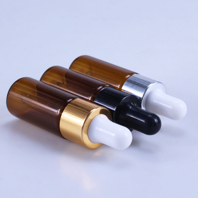 Dropper γυαλιού καλλυντικών 10ml 15ml 20ml καφετί μπουκάλι για το ουσιαστικό πετρέλαιο