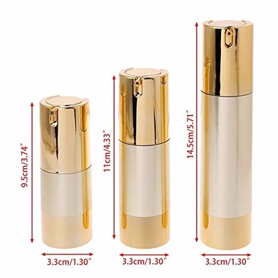 UV τεχνικά μικρά χρυσά χωρίς αέρα μπουκάλια 15ml 30ml 50ml αντλιών