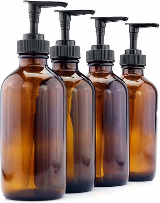 Καφετί 500ml πλαστικό μπουκάλι λοσιόν της PET με τη μαύρη αντλία 28MM