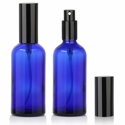 LinDeer 50ml μπλε γυαλιού μπουκάλι ψεκασμού αντλιών καλλυντικό με το μαύρο ψεκαστήρα υδρονέφωσης