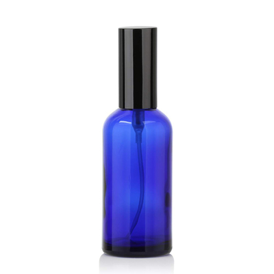 LinDeer 50ml μπλε γυαλιού μπουκάλι ψεκασμού αντλιών καλλυντικό με το μαύρο ψεκαστήρα υδρονέφωσης